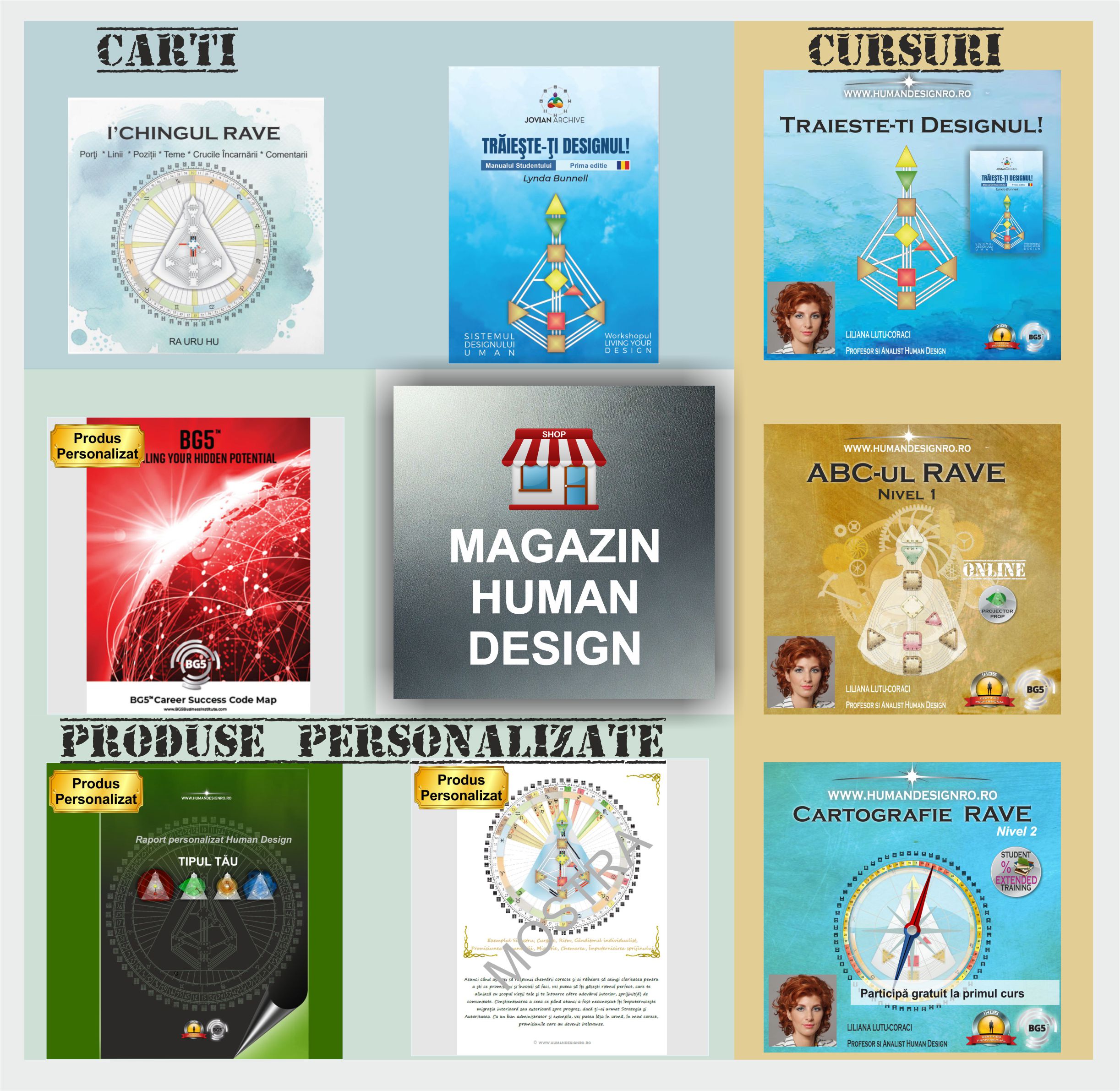 MAGAZIN Human Design – carti, cursuri, produse personalizate